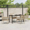 Hage Spisegruppe med pute 5 pcs Beige Poly rattan
