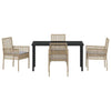 Hage Spisegruppe med pute 5 pcs Beige Poly rattan