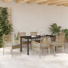 Hage Spisegruppe med pute 7 pcs Beige Poly rattan