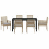 Hage Spisegruppe med pute 7 pcs Beige Poly rattan