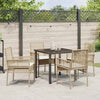 Hage Spisegruppe med pute 5 pcs Beige Poly rattan