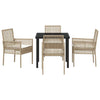 Hage Spisegruppe med pute 5 pcs Beige Poly rattan
