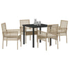 Hage Spisegruppe med pute 5 pcs Beige Poly rattan