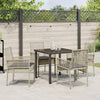 Hage Spisegruppe med pute 5 pcs Lysegrå Poly rattan