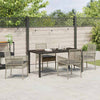 Hage Spisegruppe med pute 5 pcs Lysegrå Poly rattan