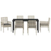 Hage Spisegruppe med pute 7 pcs Lysegrå Poly rattan