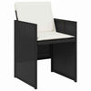 Hage Spisegruppe med pute 5 pcs Svart Poly rattan