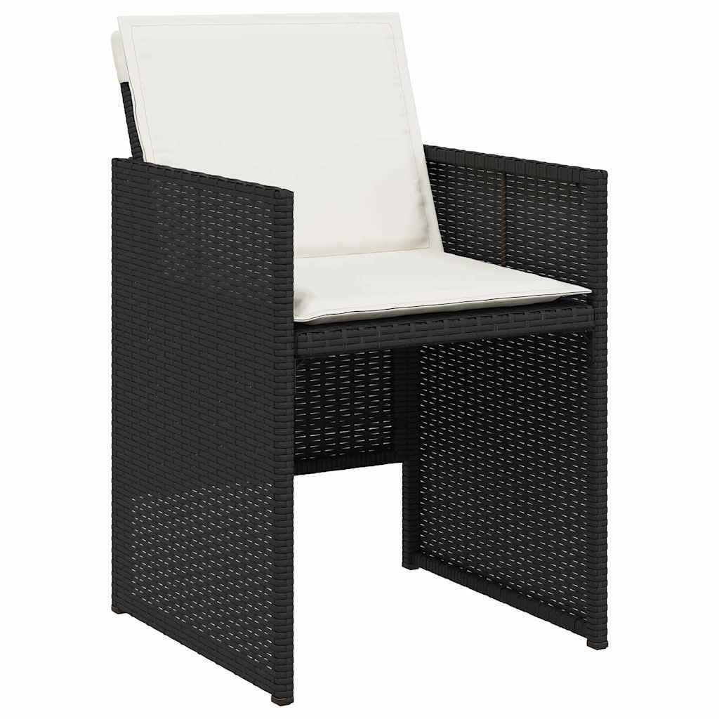 Hage Spisegruppe med pute 5 pcs Svart Poly rattan