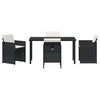 Hage Spisegruppe med pute 5 pcs Svart Poly rattan