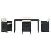 Hage Spisegruppe med pute 5 pcs Svart Poly rattan