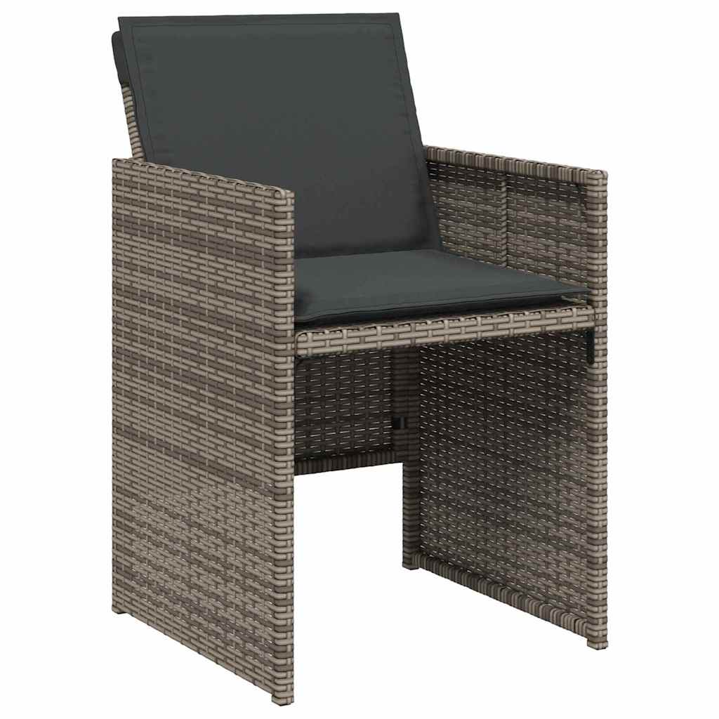 Hage Spisegruppe med pute 5 pcs Grå Poly rattan