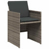 Hage Spisegruppe med pute 5 pcs Grå Poly rattan