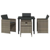 Hage Spisegruppe med pute 5 pcs Grå Poly rattan