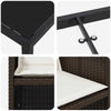 Hage Spisegruppe med pute 5 pcs Brun Poly rattan