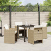 Hage Spisegruppe med pute 5 pcs Beige Poly rattan