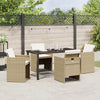Hage Spisegruppe med pute 5 pcs Beige Poly rattan
