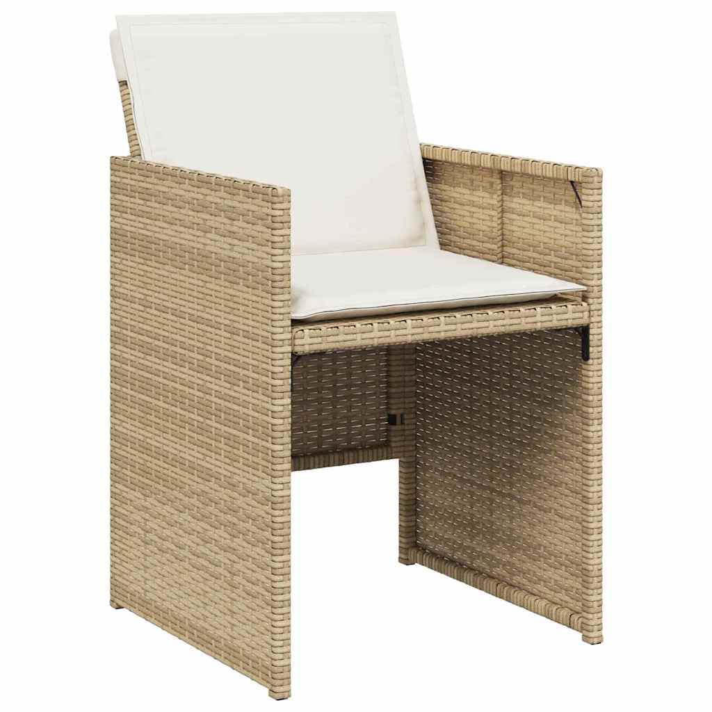Hage Spisegruppe med pute 5 pcs Beige Poly rattan