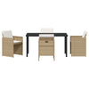 Hage Spisegruppe med pute 5 pcs Beige Poly rattan