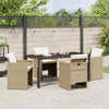 Hage Spisegruppe med pute 5 pcs Beige Poly rattan