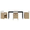Hage Spisegruppe med pute 5 pcs Beige Poly rattan