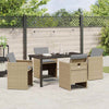 Hage Spisegruppe med pute 5 pcs Beige Poly rattan
