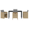 Hage Spisegruppe med pute 5 pcs Beige Poly rattan