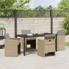 Hage Spisegruppe med pute 5 pcs Beige Poly rattan