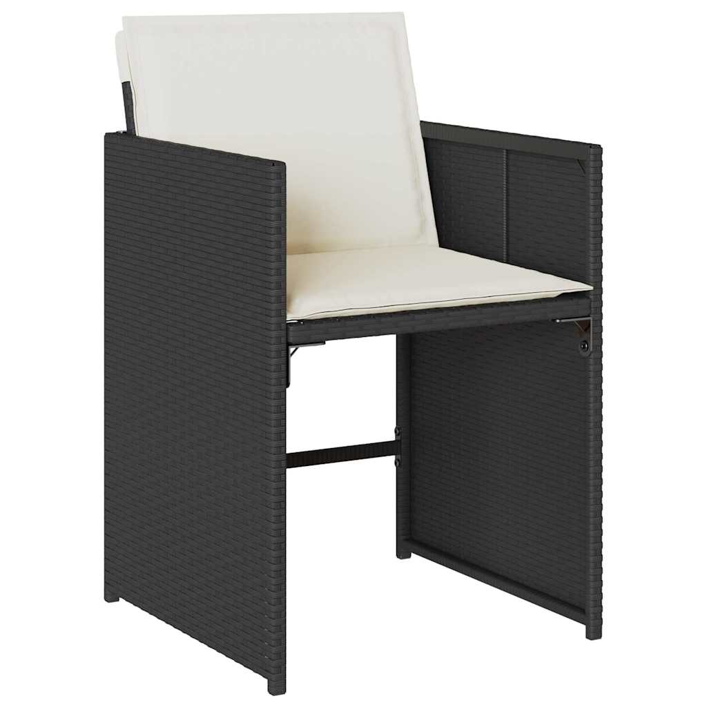 Hage Spisegruppe med pute 5 pcs Svart Poly rattan