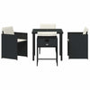 Hage Spisegruppe med pute 5 pcs Svart Poly rattan