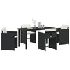 Hage Spisegruppe med pute 5 pcs Svart Poly rattan