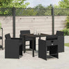 Hage Spisegruppe med pute 5 pcs Svart Poly rattan