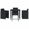 Hage Spisegruppe med pute 5 pcs Svart Poly rattan