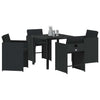 Hage Spisegruppe med pute 5 pcs Svart Poly rattan