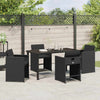 Hage Spisegruppe med pute 5 pcs Svart Poly rattan