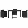 Hage Spisegruppe med pute 5 pcs Svart Poly rattan