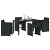 Hage Spisegruppe med pute 5 pcs Svart Poly rattan