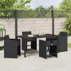 Hage Spisegruppe med pute 5 pcs Svart Poly rattan