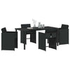 Hage Spisegruppe med pute 5 pcs Svart Poly rattan