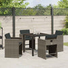 Hage Spisegruppe med pute 5 pcs Grå Poly rattan