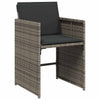 Hage Spisegruppe med pute 5 pcs Grå Poly rattan