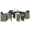 Hage Spisegruppe med pute 5 pcs Grå Poly rattan