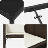 Hage Spisegruppe med pute 5 pcs Brun Poly rattan