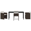Hage Spisegruppe med pute 5 pcs Brun Poly rattan
