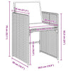 Hage Spisegruppe med pute 5 pcs Brun Poly rattan