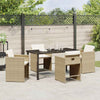 Hage Spisegruppe med pute 5 pcs Beige Poly rattan