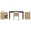 Hage Spisegruppe med pute 5 pcs Beige Poly rattan