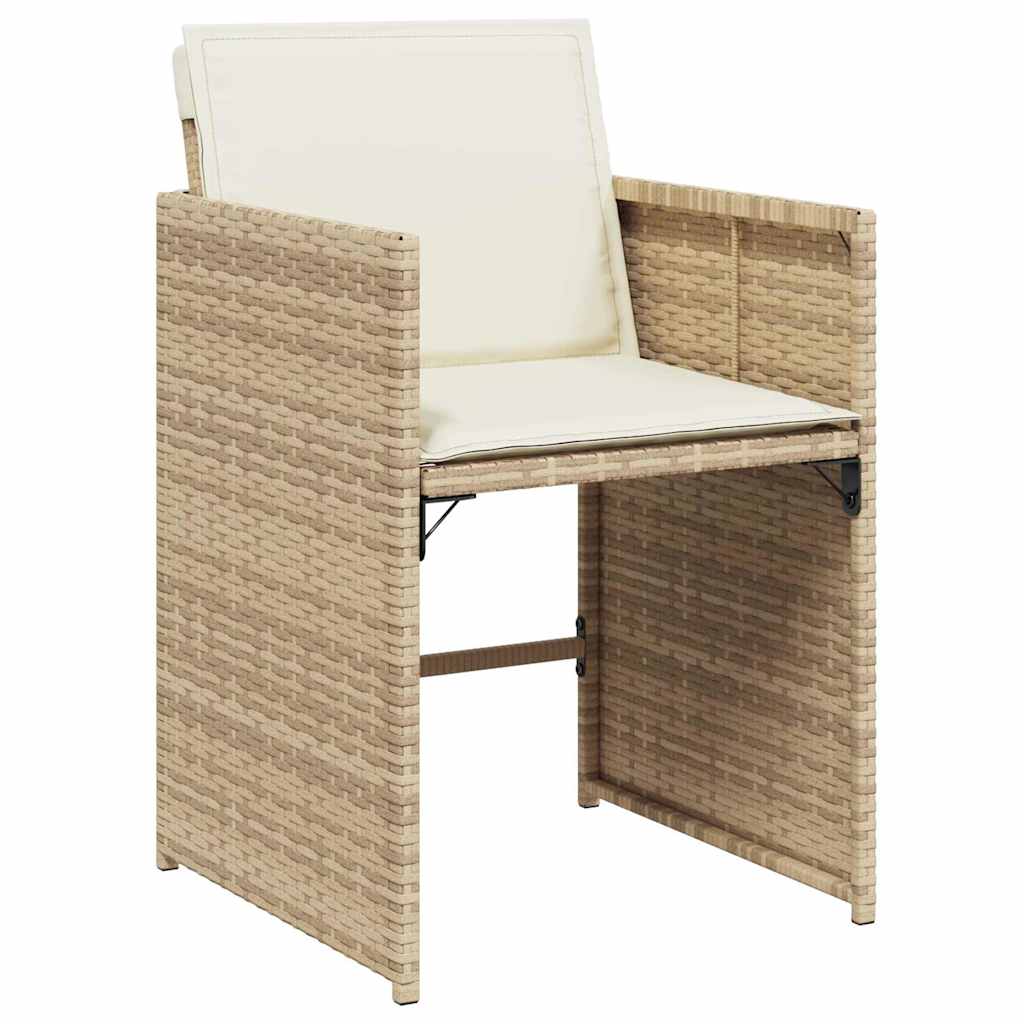 Hage Spisegruppe med pute 5 pcs Beige Poly rattan
