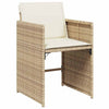 Hage Spisegruppe med pute 5 pcs Beige Poly rattan