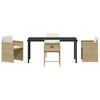 Hage Spisegruppe med pute 5 pcs Beige Poly rattan