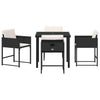 Hage Spisegruppe med pute 5 pcs Svart Poly rattan